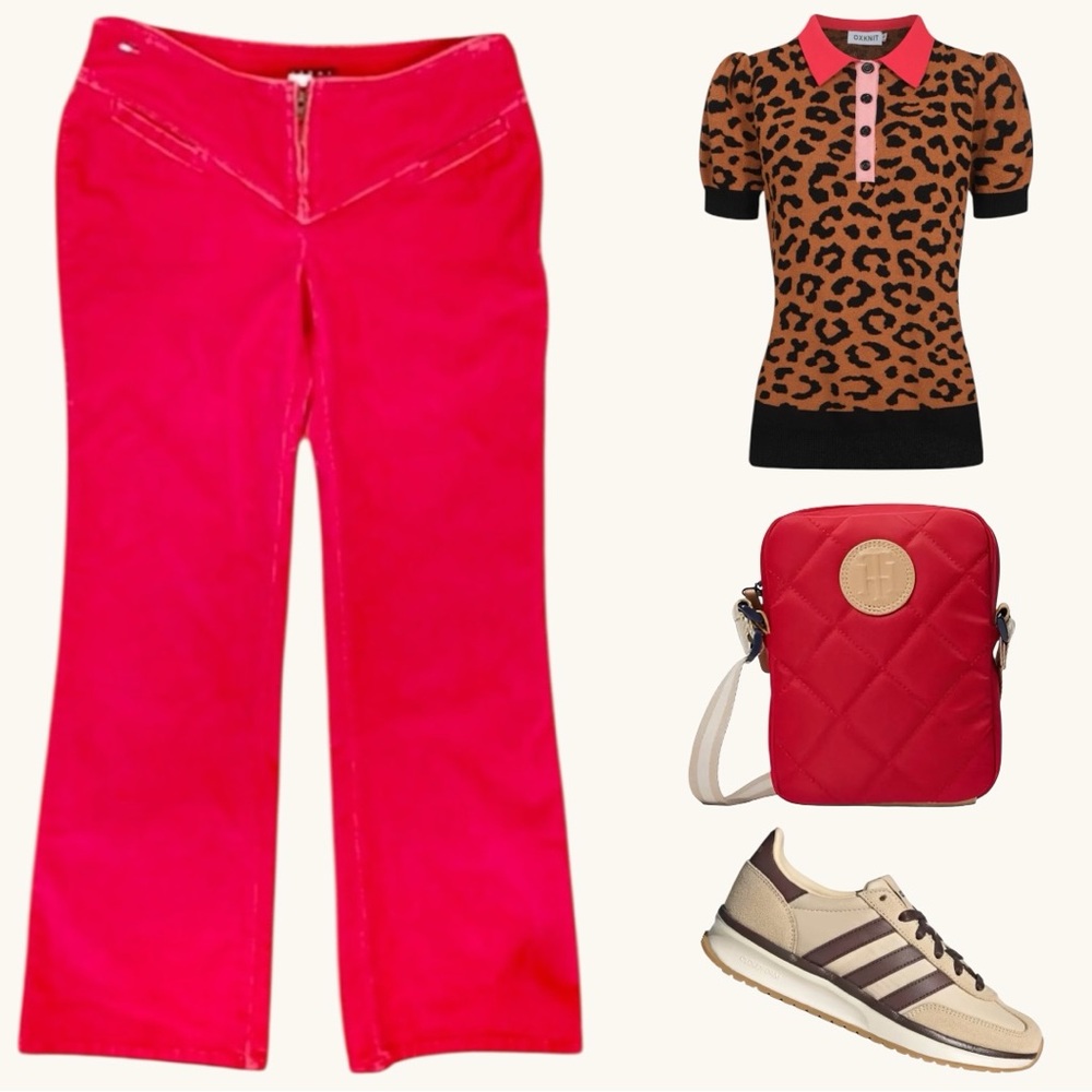 TOMMY JEANS Red Hot Retro Hip-hugger Corduroy Pants Size 5